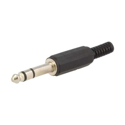 Mufa Jack 6.3 mm tata stereo cu manson plastic drept pe cablu NINIGI JC-015