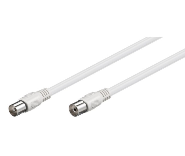 Cablu COAXIAL TV antena 5m mama-tata 75 ohm clasa A 85DB Dublu ecranat CCS alb 66616 Goobay Cablu COAXIAL TV antena 5m mama-tata 75 ohm clasa A 85DB Dublu ecranat CCS alb 66616 Goobay
