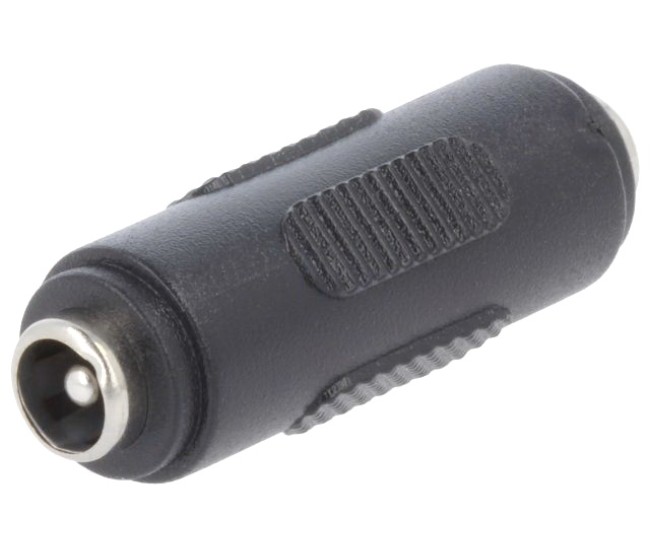 Adaptor DC mama-mama 2.1x5.5 mm plastic negru PC2.1-FF Adaptor DC mama-mama 2.1x5.5 mm plastic negru PC2.1-FF