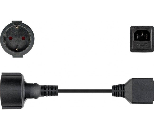 Cablu de alimentare UPS SCHUKO cu conector de siguranta 0.2m Goobay Cablu de alimentare UPS SCHUKO cu conector de siguranta 0.2m Goobay