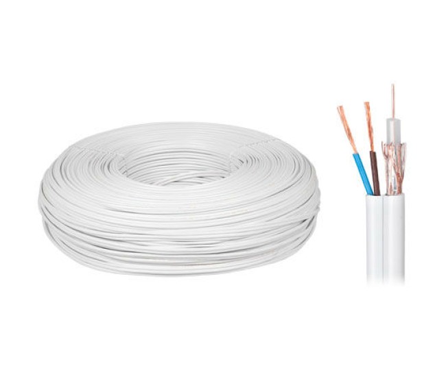 Cablu coaxial RG58 75 ohm cupru/cupru +2x0.5mm alimentare Elektrokabel