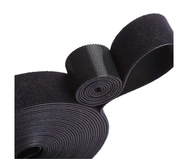 Organizator de cabluri Banda Velcro Well 3m x 1.5cm negru ORG-CABLE-T0103BK-WL