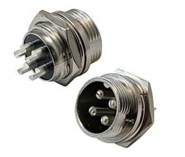 Conector MICROFON MARE 4 Pini set Mama+Tata 20 mm