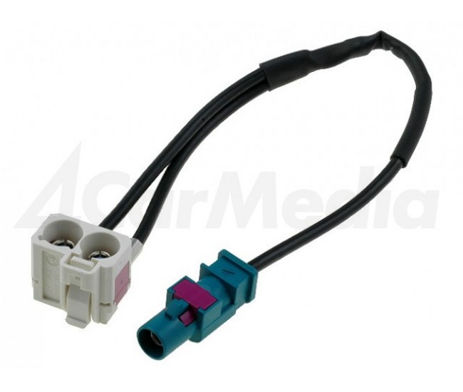 Cablu adaptor antena auto Fakra mufa tata - Fakra soclu mama dublu 0.25m Audi RNS-E 4CARMEDIA Cablu adaptor antena auto Fakra mufa tata - Fakra soclu mama dublu 0.25m Audi RNS-E 4CARMEDIA