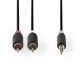 Cablu audio JACK stereo 3.5 mm tata - 2x RCA tata 5m antracit Nedis Cablu audio JACK stereo 3.5 mm tata - 2x RCA tata 5m antracit Nedis