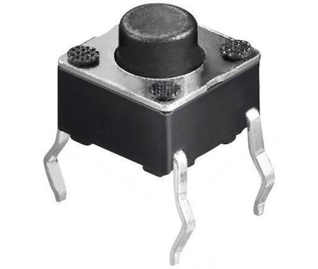 Buton microcontact 4 pini OFF-ON fara retinere 6x6mm buton 1.5mm de la PCB 5mm
