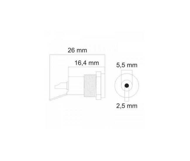 Mufa DC montabil 5.5/2.5 mm mama