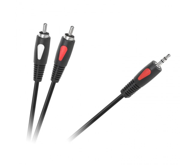 Cablu 3.5 mm tata - 2x RCA 1.8m ECO-LINE Cabletech KPO4004-1.8 Cablu 3.5 mm tata - 2x RCA 1.8m ECO-LINE Cabletech KPO4004-1.8