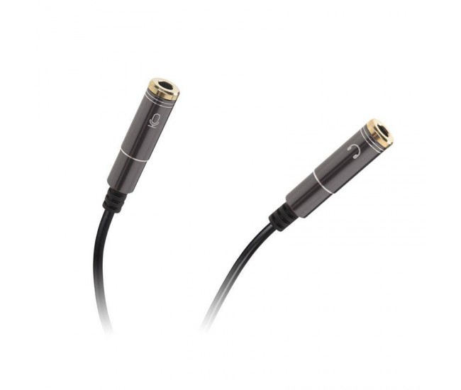 Cablu adaptor 3.5 mm Jack 4 pini - 2x Jack 3.5 mm STEREO 20cm Cablu adaptor 3.5 mm Jack 4 pini - 2x Jack 3.5 mm STEREO 20cm