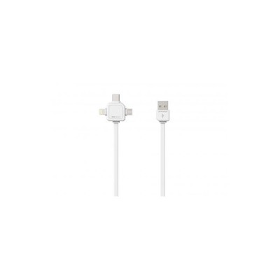 Cablu USB Type C micro USB Lightning 1.5m alb Allocacoc