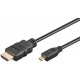 Cablu Micro HDMI - HDMI 1.5m V2.0 HDTV cu ethernet GOOBAY Cablu Micro HDMI - HDMI 1.5m V2.0 HDTV cu ethernet GOOBAY