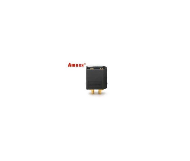 Mufa alimentare DC XT60 tata 2 pini pe cablu cu lipire 40A 500V AMASS XT60W-M Mufa alimentare DC XT60 tata 2 pini pe cablu cu lipire 40A 500V AMASS XT60W-M
