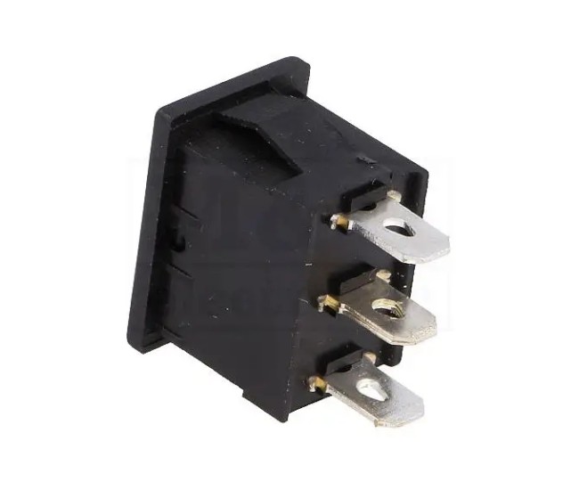 Comutator fara retinere 3 pozitii (ON)-OFF-(ON) 3A /250VAC 18.8x12.9x13.4mm negru NINIGI RSM1232C0BK