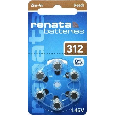 Baterii auditive Renata ZA312 PR41 6buc /blister