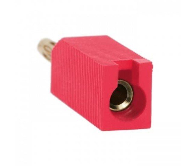 Mufa banana tata rosie contact aurit cablu 4mm Mufa banana tata rosie contact aurit cablu 4mm