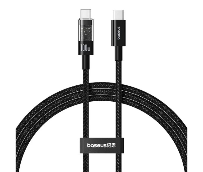 Cablu alimentare si date Baseus Gem Fast Charging USB Type-C - USB Type-C 100W 1m negru P10373000111-00