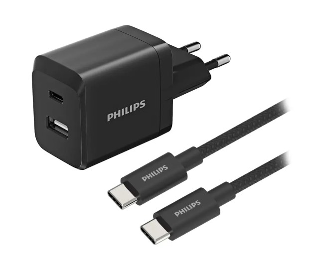 Incarcator retea dual GaN USB-A + USB-C QC Power Delivery 45W PHILIPS DLP5321NB/12 Incarcator retea dual GaN USB-A + USB-C QC Power Delivery 45W PHILIPS DLP5321NB/12