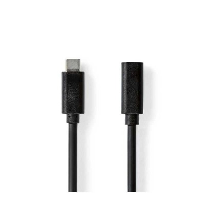 Cablu prelungitor USB3.2 Gen 1 type C tata - USB type C mama 1m 4K60Hz 60W negru Nedis CCGL64010BK10