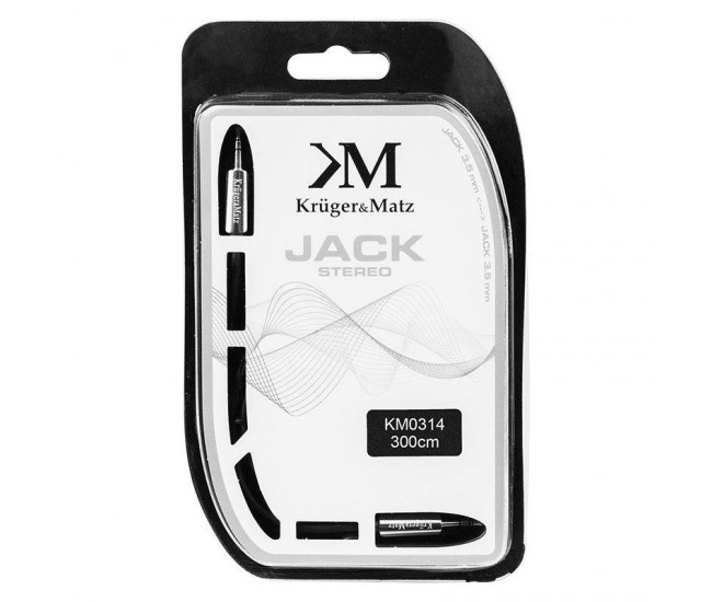 Cablu Jack 3.5 mm la 3.5 mm 3m Profesional Kruger&Matz Cablu Jack 3.5 mm la 3.5 mm 3m Profesional Kruger&Matz