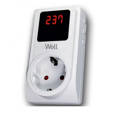 Stecher schuko 16A 3680W cu protectie la joasa si inalta tensiune ecran digital Well