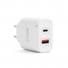 Adaptor de retea - QC3.0 USB + USB Type C PD 20W cu incarcare rapida alb Delight 55047WH