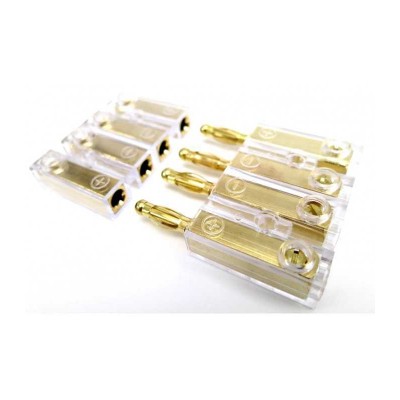 Conector pentru difuzoare 4mm2 aurit mufa/soclu insurubare ACV Conector pentru difuzoare 4mm2 aurit mufa/soclu insurubare ACV