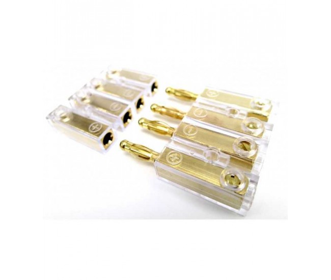 Conector pentru difuzoare 4mm2 aurit mufa/soclu insurubare ACV Conector pentru difuzoare 4mm2 aurit mufa/soclu insurubare ACV