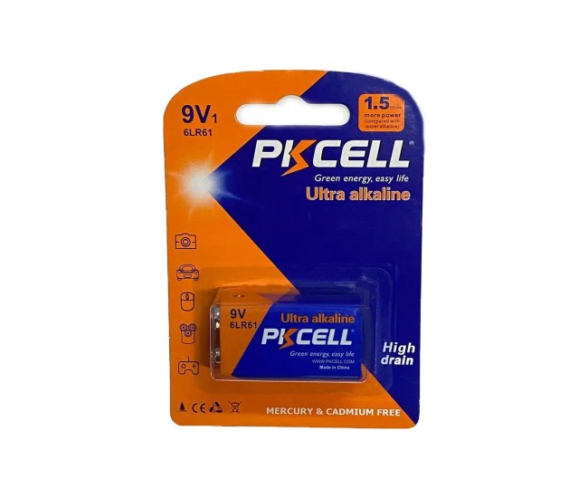 Baterie PKCELL Ultra alkalina 6LR61 9V (604)