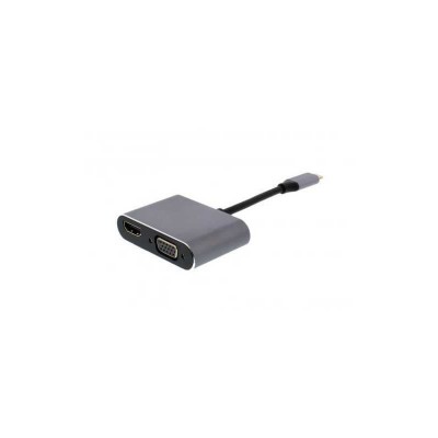 Adaptor USB Type C 3.1 - HDMI 4K 30Hz si VGA 1080p 60Hz Well