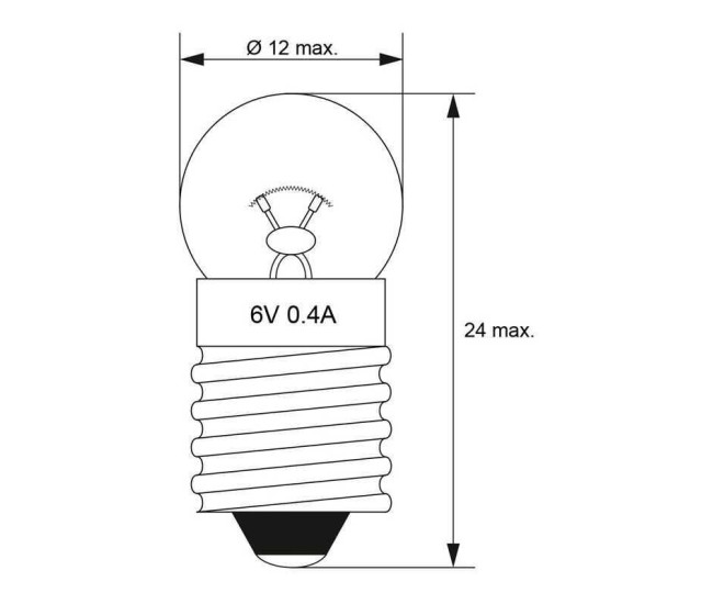 Bec E10 6V 0.4A glob Goobay Bec E10 6V 0.4A glob Goobay