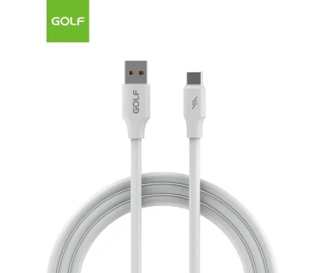 Cablu USB la USB tip C 1m Golf Super Charge Tube Cable OD 6A 120W alb GC-98t