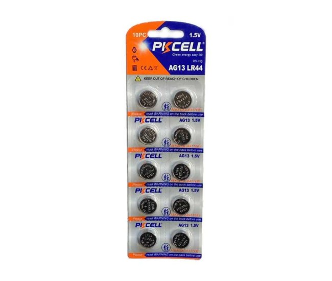 Set 10 baterii alkaline PKCELL AG13 LR44 1.5V (613) Set 10 baterii alkaline PKCELL AG13 LR44 1.5V (613)
