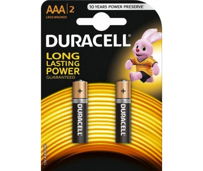 Baterii alcaline AAA R03 DURACELL BASIC 2buc/blister Baterii alcaline AAA R03 DURACELL BASIC 2buc/blister