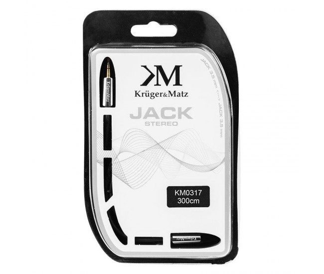 Cablu prelungitor Jack tata 3.5 mm la 3.5 mm mama 3m Profesional Kruger&Matz