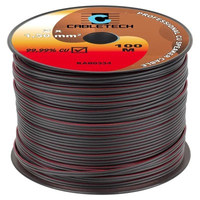 Cablu difuzor 10m rosu-negru 2x1.5mm cupru Cabletech KAB0334-10 Cablu difuzor 10m rosu-negru 2x1.5mm cupru Cabletech KAB0334-10