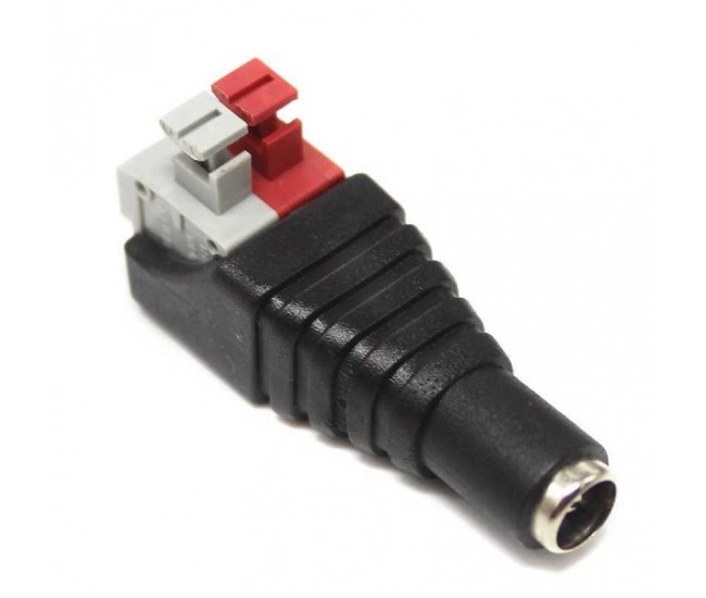 Mufa alimentare mama DC 2.1x5.5mm bloc terminal clip pt CCTV Mufa alimentare mama DC 2.1x5.5mm bloc terminal clip pt CCTV