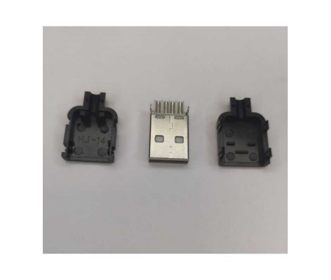 Mufa tata USB TIP A 2.0 pe cablu carcasa slim plastic Mufa tata USB TIP A 2.0 pe cablu carcasa slim plastic