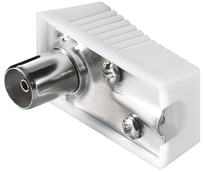 Mufa mama coaxiala la unghi drept cu fixare ferma cu surub Goobay 11505