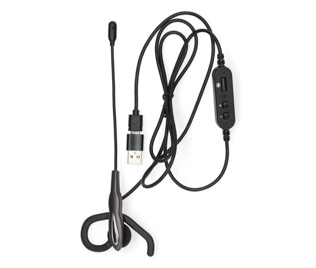 Casti Headset In-Ear USB-A/USB type C 1.8m negru Nedis CHSTUM210BK