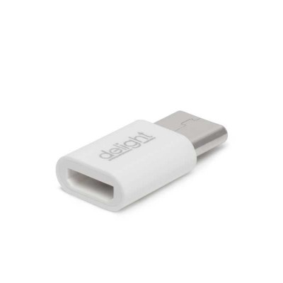 Adaptor USB Type C tata la Micro USB mama alb delight