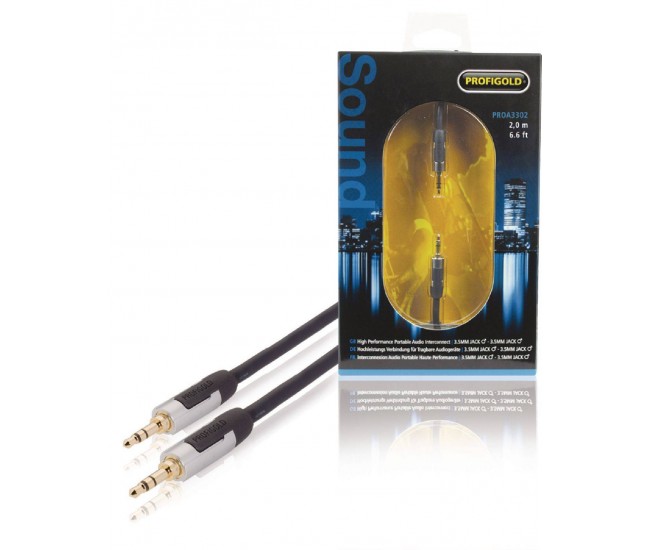 Cablu audio stereo Jack 3.5 mm tata-tata 2m OFC Profigold Cablu audio stereo Jack 3.5 mm tata-tata 2m OFC Profigold