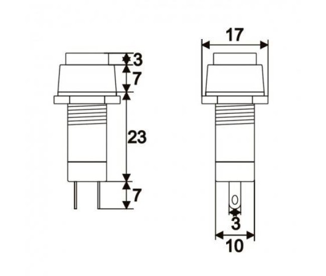 Intrerupator 1 circuit 1A 250V OFF-ON negru 09024FK cu retinere Intrerupator 1 circuit 1A 250V OFF-ON negru 09024FK cu retinere