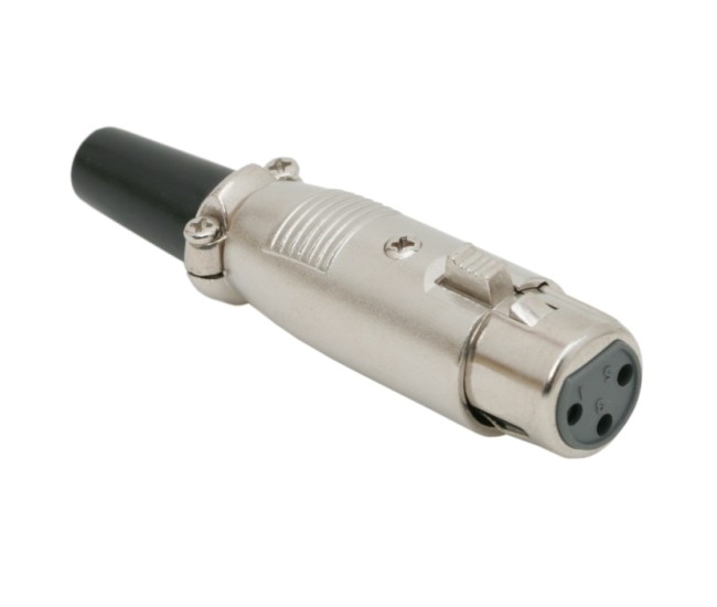 Mufa XLR 3 poli mama executie tata cu protectie cablu Mufa XLR 3 poli mama executie tata cu protectie cablu