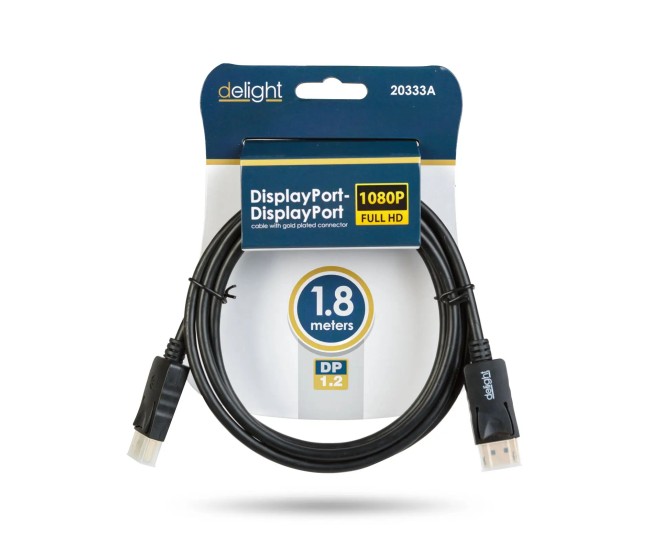 Cablu DisplayPort v1.2 la DisplayPort v1.2 FullHD 1080p + MST 1.8m delight 20333A Cablu DisplayPort v1.2 la DisplayPort v1.2 FullHD 1080p + MST 1.8m delight 20333A