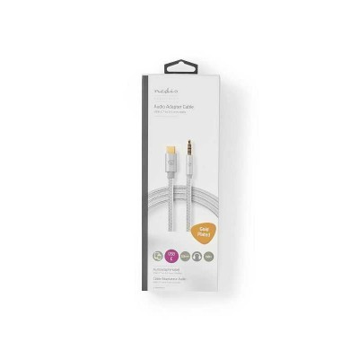 Cablu USB TYPE C tata - Jack 3.5 mm tata 1m aurit argintiu Nedis