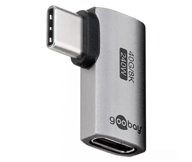 Adaptor USB-C mama - USB-C tata orizontal 90 Thunderbolt3/4 Goobay 74441 Adaptor USB-C mama - USB-C tata orizontal 90 Thunderbolt3/4 Goobay 74441