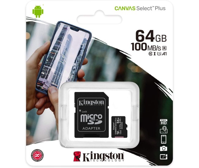 Card microSD Kingston 64GB Clasa 10 cu adaptor SD Card microSD Kingston 64GB Clasa 10 cu adaptor SD