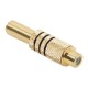 Mufa RCA mama metal aurit cablu 6mm inel negru Mufa RCA mama metal aurit cablu 6mm inel negru