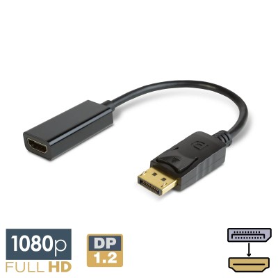 Cablu adaptor DisplayPort v1.2 la HDMI FullHD 1080 60Hz 25cm aurit delight 20337 Cablu adaptor DisplayPort v1.2 la HDMI FullHD 1080 60Hz 25cm aurit delight 20337