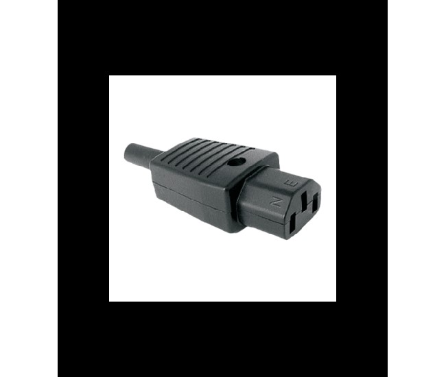 Mufa CA 10A 250VAC C13 mama tip PC cu protectie cablu montare pe fir Mufa CA 10A 250VAC C13 mama tip PC cu protectie cablu montare pe fir